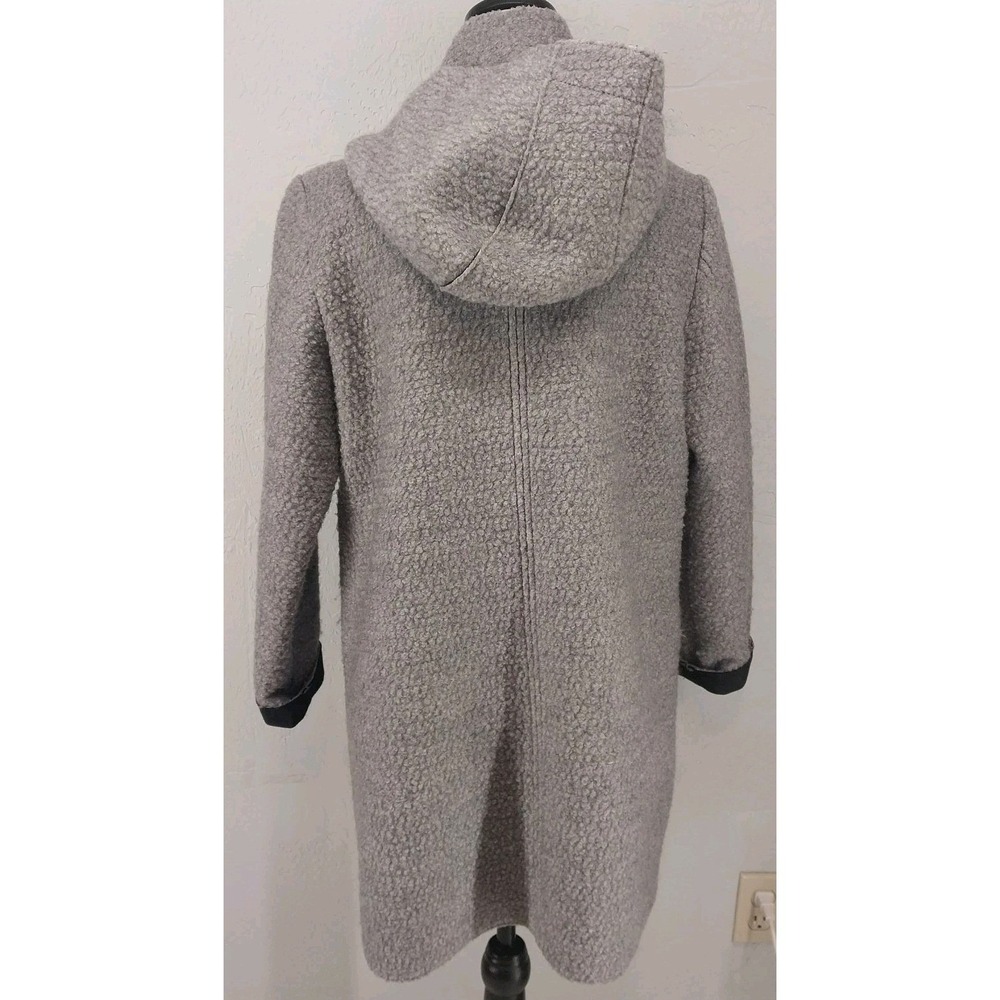 Vince Camuto Gray‎ Boucle Wool Blend Hooded Long Coat Jacket Womens Size M - Picture 3 of 10